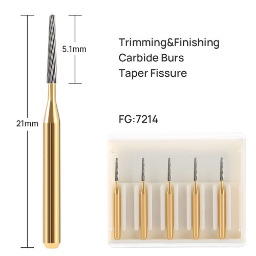 Dental Tungsten Carbide Tapered Fissure Burs FG 7214 for High Speed Handpiece - Picture 1 of 11