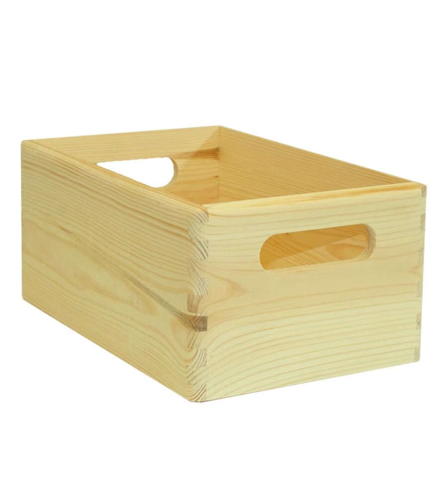"WOOD BOX" LIGHT BROWN WOOD MULTIPURPOSE BOX WITHOUT LID, 30X20X14 CM