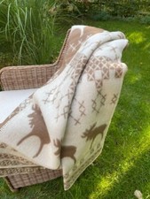 Couverture en laine 100 % naturelle chaude couverture en laine de mouton jeté...