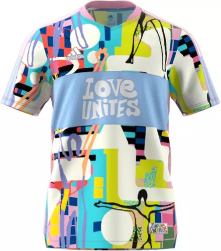 NWT MEN'S ADIDAS MULTI-COLOR TIRO PRIDE COLLECTION LOVE JERSEY-M NWT MEN'S ADIDAS MULTI-COLOR TIRO PRIDE COLLECTION LOVE JERSEY-M