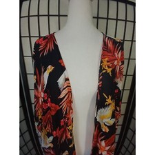 FOREVER 21 Black Tropical Kimono Size Small