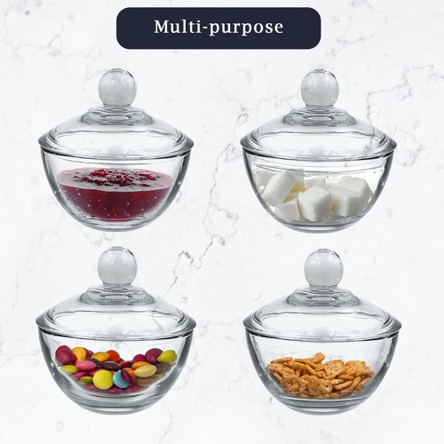 Glass Bowl with Lid, Sugar Bowl, Jam, Sweets, Butter, Spices, Multi-Purpose Bowl - Picture 17 of 20