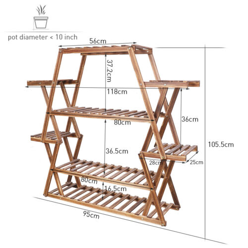 Outdoor Indoor Wooden Metal Plant Stand Planter Pots Shelf Home Garden Kitchen - Picture 112 of 123