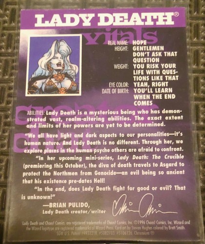 (10) 1996 Revista Mago Chromium Series #7 Lady Death / Evil Ernie Lote 🔥 - Imagen 3 de 4