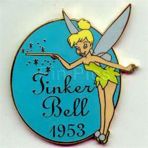 Tinker bell Tinkerbell Disney Authentic Peter Pan dated 1953 on the front Pin - Picture 1 of 1