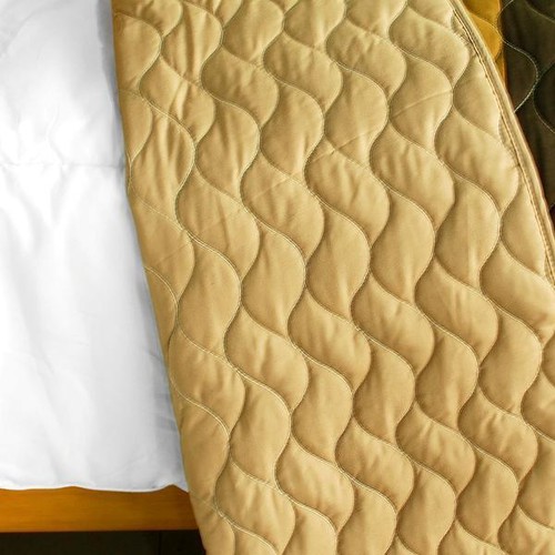 3 PC Flying in the Wind tan beige brown stripes vermicelli Queen Quilt Shams - Picture 3 of 4