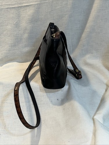 GENUINE BRAHMIN Croc Embossed Leather Crossbody Handbag W/ Certificate - Picture 7 of 17