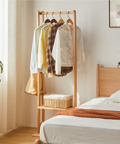 Modern Garderobenständer Kleiderständer Garderobe mit 2 Ablagen Kleiderstange DE - Bild 6 von 10