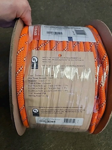 NEW SEALED Westfall Pro PSK Kernmantle Rope Orange - 7/16" x 300' - Factory End - Bild 3 von 5