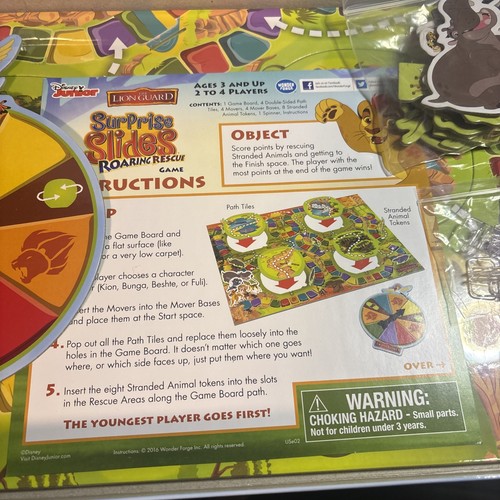 Disney Junior The Lion Guard Roaring Rescue Surprise Slides Board Game-Nvr Plyd - Picture 5 of 5