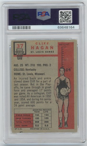 1957 Topps 37 Hagan PSA 4 665188  - Picture 2 of 2
