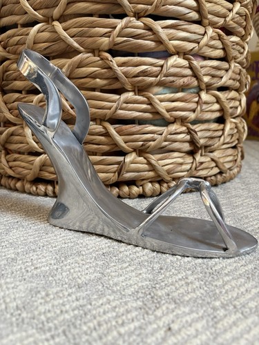 Heavy Metal High Heeled Strap Shoe - Counter Top Display  Right Foot