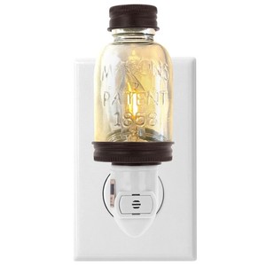 Autumn Alley Rustic LED Mini Mason Jar Night Light Auto On/off Sensor