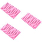 3 stücke Mini Herzform Silikon Eiswürfel / Schokoladenform (Rosa)