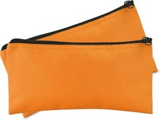 DALIX Bank Bags Money Pouch Securi Deposit Utility Zipper Coin Small, Orange 