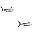  2 Pieces Rustic Fish Wall Art Mediterranean Style Shaped Decoration