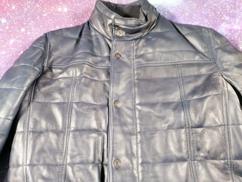 Florentino Label Jacket Coat Blue Large Padded Hooded Full Zip Button Up - Bild 3 von 22