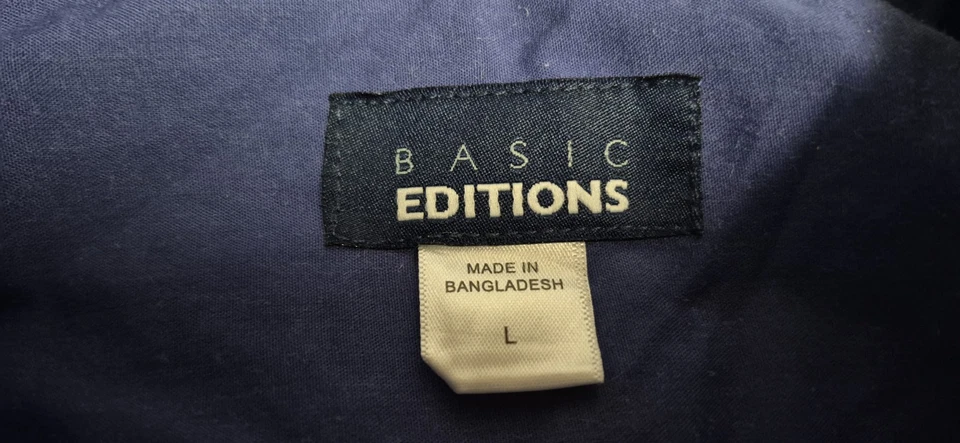 Мужская рубашка большого размера синяя Basic Editions на пуговицах - Изображение 3 из 4