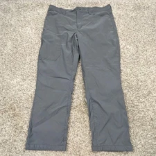 Eddie Bauer Fleece Lined Tech Pants Mens 38x30 Gray Outdoor Trail Hiking Stretch