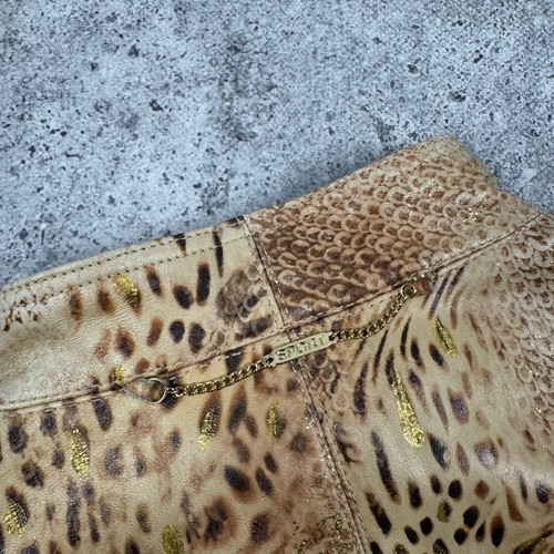 ST. JOHN Sport by Marie Gray Animal Print Leather Jacket / Sweater Size L - Picture 6 of 14
