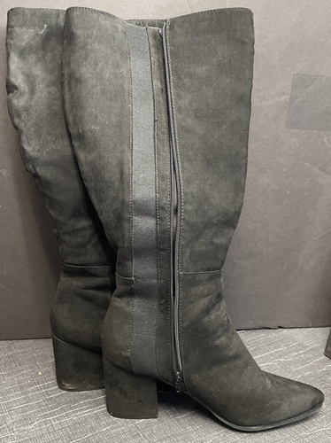 Lane Bryant Stiefel Damengröße 11 schwarz Wildlederimitat kniehoch extrabreite Wade - Bild 2 von 7