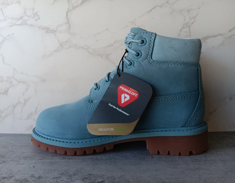 TIMBERLAND LITTLE KIDS 6 INCH PREMIUM WATERPROOF BOOTS 'LIGHT BLUE' #A1GTE - Image 3 of 4