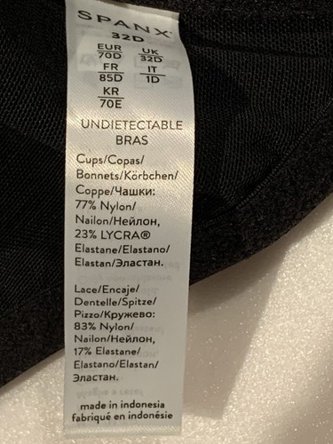 Spanx 30034R Undie-Tectable Lightly Lined Full Coverage Bra In Black Sz 32D NEW - Picture 11 of 11
