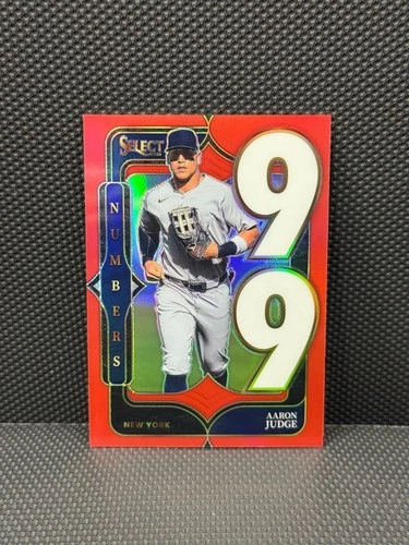 2025 Panini Select Aaron Judge /99 Red Numbers Prizm #8 Yankees