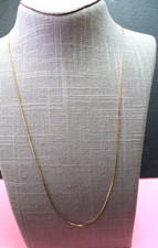 24.25" Italy 14K Solid Yellow Gold Box Chain Necklace 2.43 Grams w/ Spring Clasp