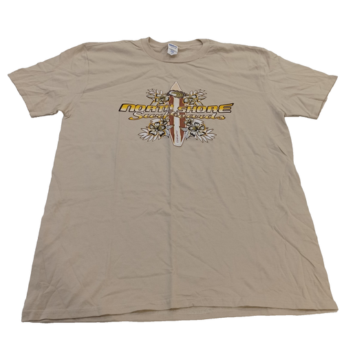 Gildan Softstyle North Shore Surfboards Hawaii Men's Brown T-Shirt S/S Large New - Foto 3 di 14