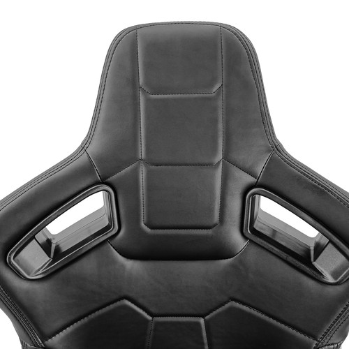 JDM Universal Black PVC Leather Sport Racing Seats Left&Right w/Slider Pair - Picture 6 of 7