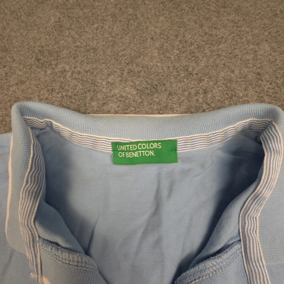 Camisa United Colors of Benetton Mujer PEQUEÑA Azul Algodón Polo Cuello Talla S Foto 3 de 4