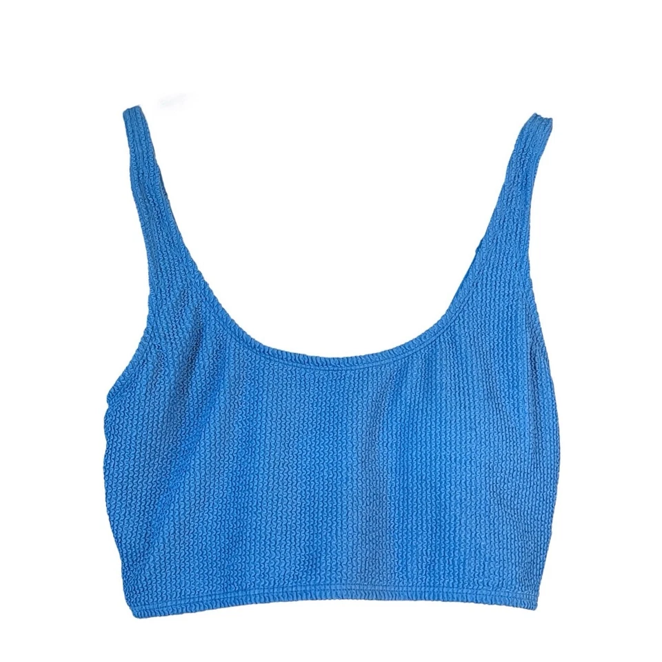 Bar III Women's Scoop Neck Cropped Summer Tank Bra Bikini Top Size L Cobalt NWT - Image 2 of 4