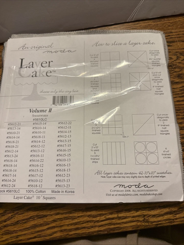 Moda Volume II Sweetwater LAYER CAKE 10" Squares Quilt FABRIC *Sewing Theme* - Image 2 of 4