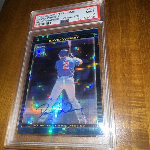 David Wright 2002 Bowman Chrome Rookie Auto - Xfractor PSA 9 - Picture 2 of 7