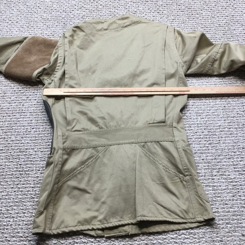 Vintage 10-X Shooting Jacket Mens Small Hunting Padded Tan Leather Target - Foto 10 di 13