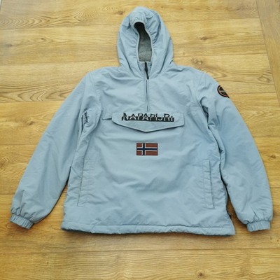 Napapijri Rainforest Winter Anorak Jacket Mens M Medium Pale Light Blue Outdoor