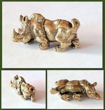 Messing Figur Nashorn Rhinozeros NEU