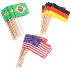 125 Stück Zahnstocher mit Nationalflagge, Länderflaggen-Picks, Flaggen,