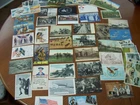 WW1 WW2 Era Military Postcard Lot 59 Total Some Military Postmarked Patriotic