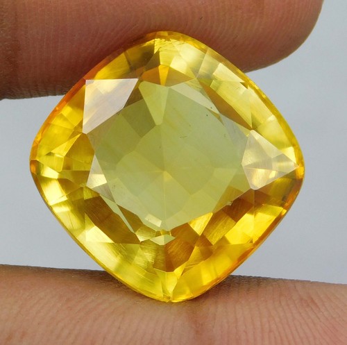 Certified 30.15 Ct Natural Brazilian Orange Citrine Cushion Cut Flawless Gem - Picture 3 of 8