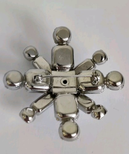 Dazzling Kramer NY Brooch Maltese Cross Pin Snowflake Ice Clear Crystal Vintage - Foto 6 di 12