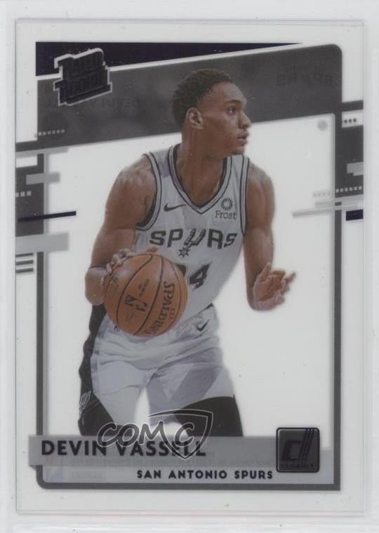 2020-21 Panini Clearly Donruss Rated Rookie Purple Devin Vassell #100 0wy3