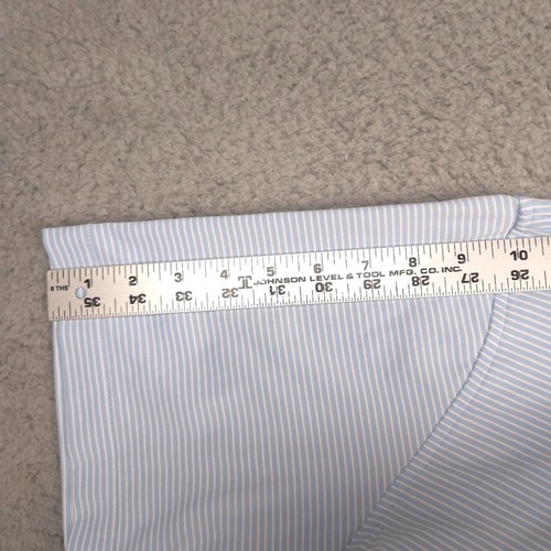 Peter Millar Crown Crafted Men XL Blue White Stripe Polo Shirt Stretch - Picture 7 of 13