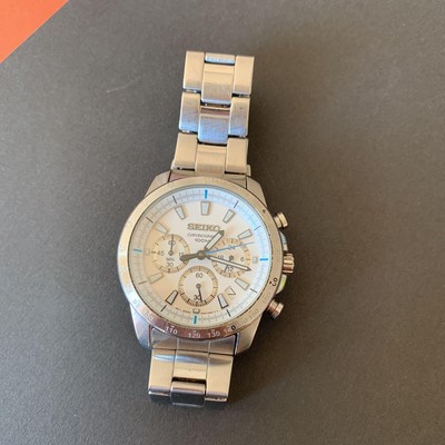 ■セイコー クロノグラフ 100M デイト　SSB031（6T63-00D0） Seiko SSB031 6T63-00D0 chronograph White Dial | eBay