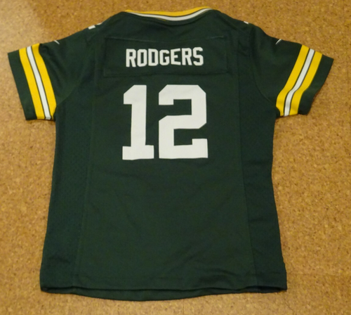 Youth Girls Nike Aaron Rodgers Green Bay Packers Game Jersey Size M 10/12 Used - Picture 2 of 3