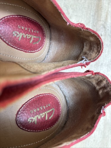 ZAPATOS SEÑORA CLARKS MOCASÍN ZAPATOS CON CORDONES ZAPATOS DE OCIO TALLA:40 UK:6.5 ROJO - Imagen 6 de 7