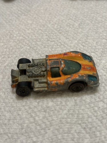 Vintage 1969 Hot Wheels Orange Enamel Porsche 917 Diecast Race Car Parts Repair - Picture 8 of 9