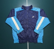 VTG 90s Nike Windbreaker Jacket Mens Large Blue Colorblock Swoosh Track Lined