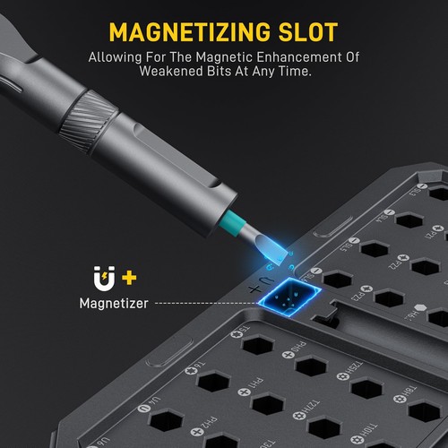 42 in 1 Magnetic Screwdriver, Screwdriver Set, Multi Bit Ratcheting Grey  - Picture 4 of 9